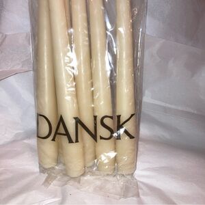 DANSK NOS brand new sealed package set of six white Christmas holiday tapers!